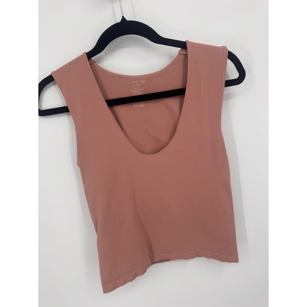 Free People Tank Top Women M/L Pink Seamless Scoop Neck Layering Basic - Picture 8 of 8